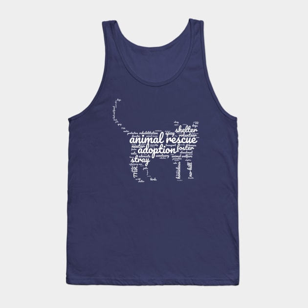 Animal Rescue Word-cloud Tank Top by KayBee Gift Shop